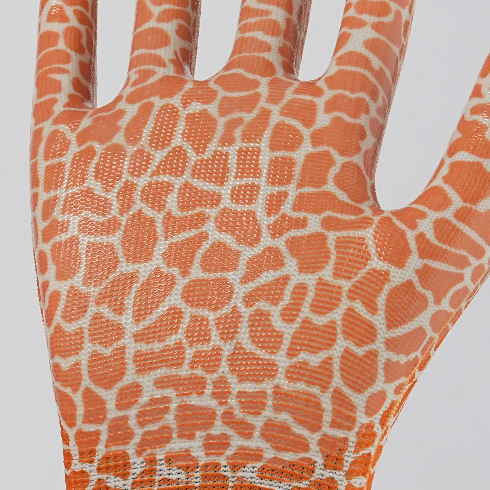 Patterned Nitrile Dipped Gloves Printed nitrile surface detail
