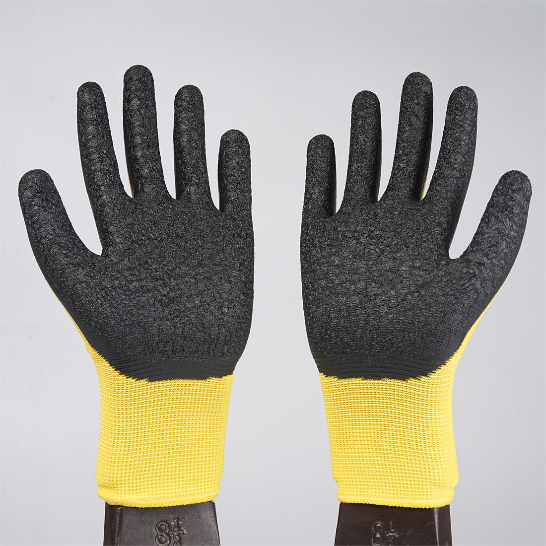 13 Gauge Latex Crinkle Gloves View 2
